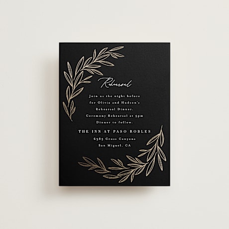 Foil-Pressed Rehearsal Dinner Cards