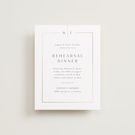 Foil-Pressed Rehearsal Dinner Cards
