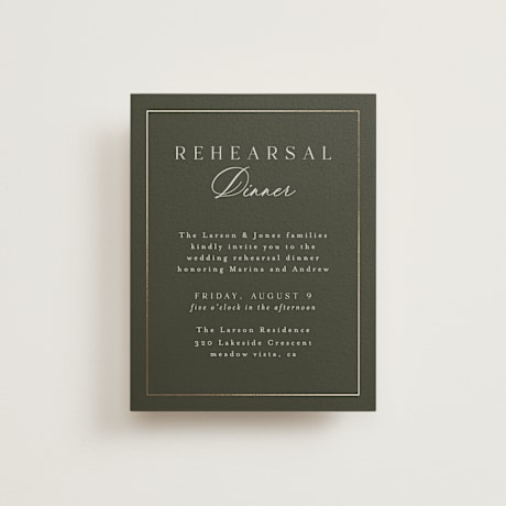 Foil-Pressed Rehearsal Dinner Cards