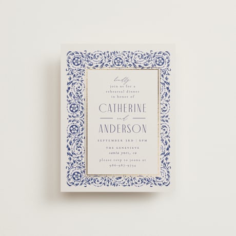 Foil-Pressed Rehearsal Dinner Cards