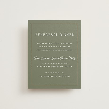 Foil-Pressed Rehearsal Dinner Cards
