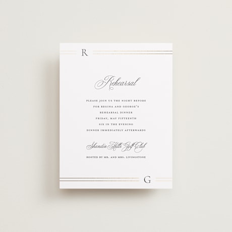 Foil-Pressed Rehearsal Dinner Cards