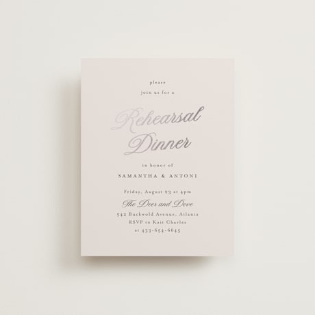 Foil-Pressed Rehearsal Dinner Cards