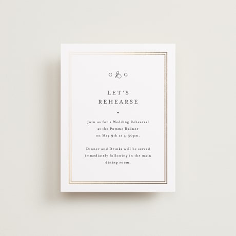 Foil-Pressed Rehearsal Dinner Cards