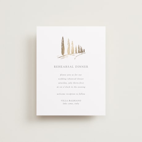 Foil-Pressed Rehearsal Dinner Cards