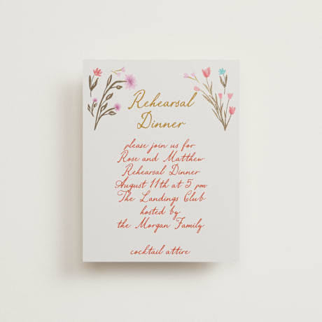 Foil-Pressed Rehearsal Dinner Cards