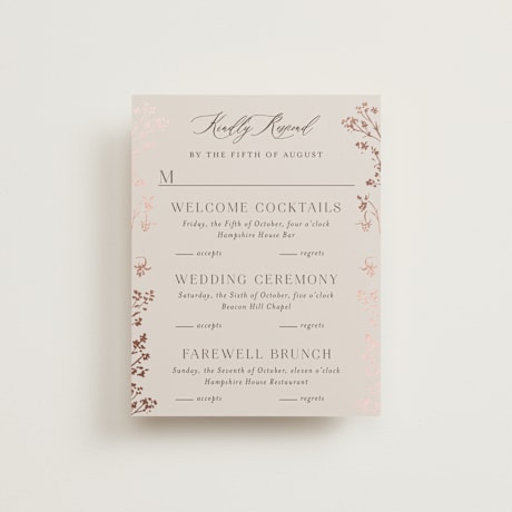 Foil-Pressed Multi-Event RSVP Cards