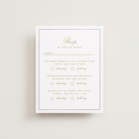 Foil-Pressed Multi-Event RSVP Cards