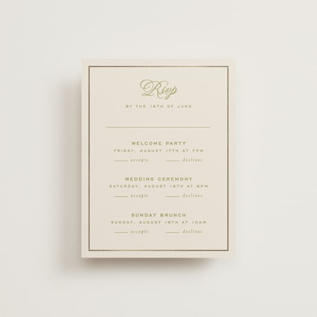 Foil-Pressed Multi-Event RSVP Cards