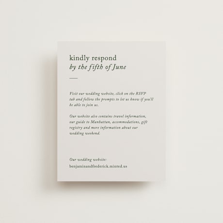 RSVP Online Enclosure Cards