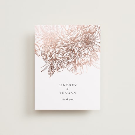 Foil-Pressed Flat Wedding Thank You Cards