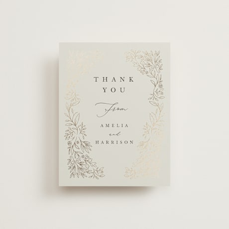 Foil-Pressed Flat Wedding Thank You Cards