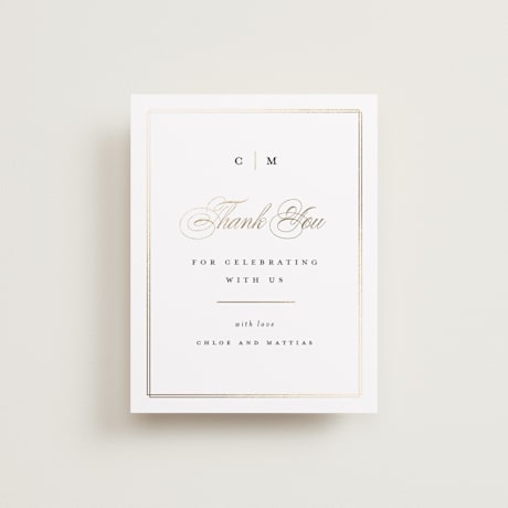 Foil-Pressed Flat Wedding Thank You Cards