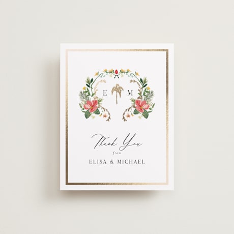 Foil-Pressed Flat Wedding Thank You Cards