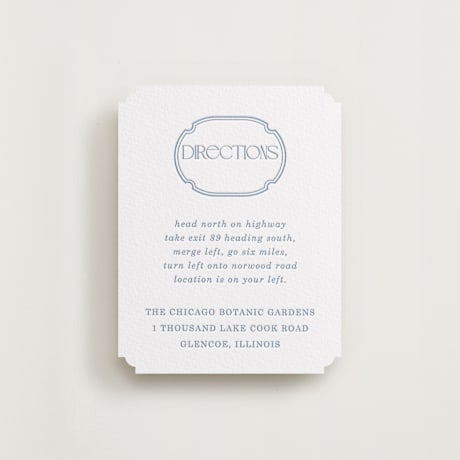 Letterpress Direction Cards