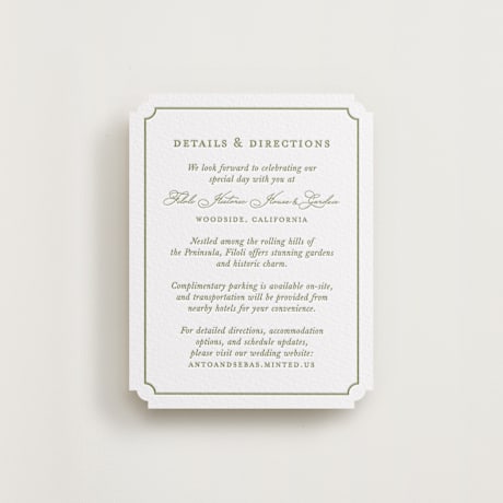 Letterpress Direction Cards