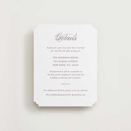 Letterpress Direction Cards