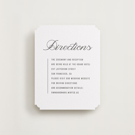 Letterpress Direction Cards