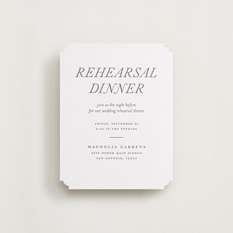 Letterpress Rehearsal Dinner Cards
