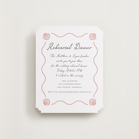 Letterpress Rehearsal Dinner Cards