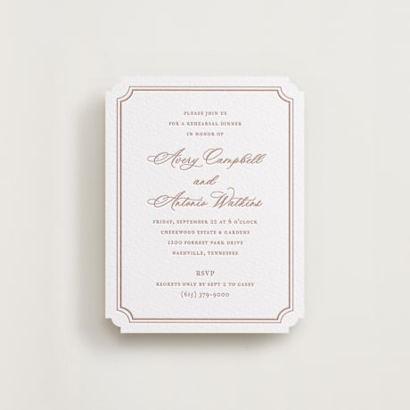 Letterpress Rehearsal Dinner Cards