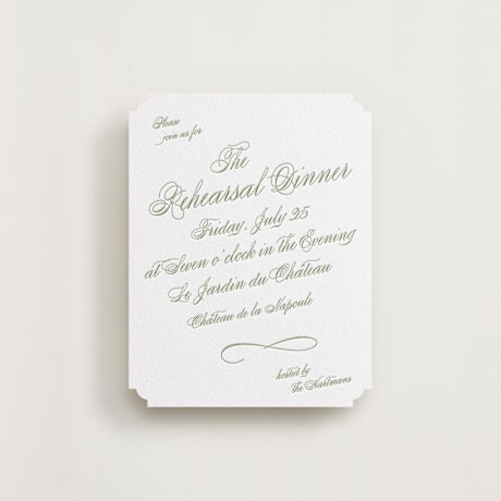 Letterpress Rehearsal Dinner Cards