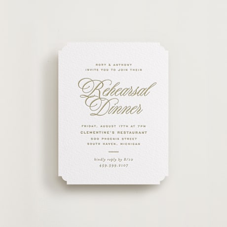 Letterpress Rehearsal Dinner Cards