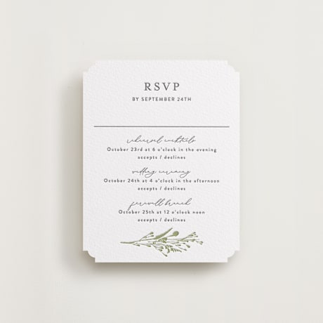 Letterpress Multi-Event RSVP Cards