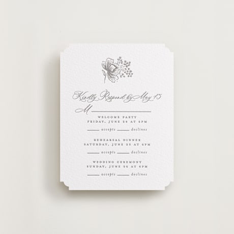 Letterpress Multi-Event RSVP Cards