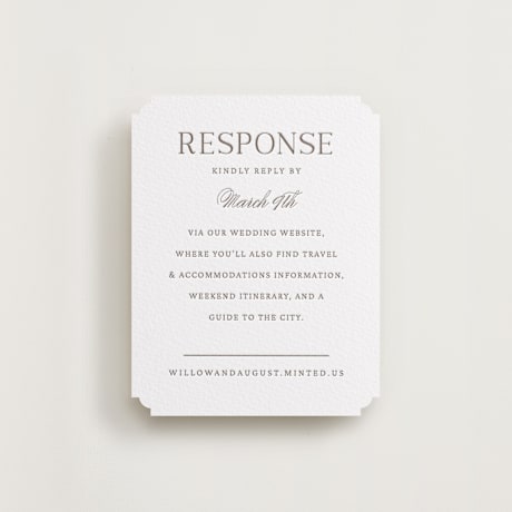 Letterpress RSVP Online Enclosure Cards