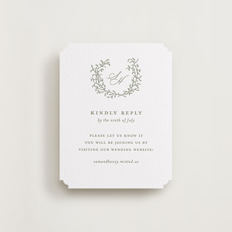 Letterpress RSVP Online Enclosure Cards