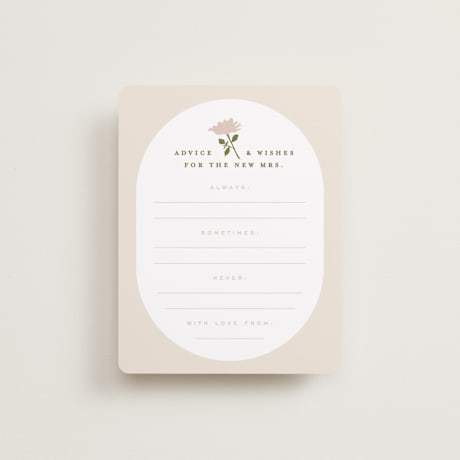Bridal Shower Insert Cards