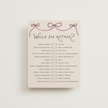 Bridal Shower Insert Cards