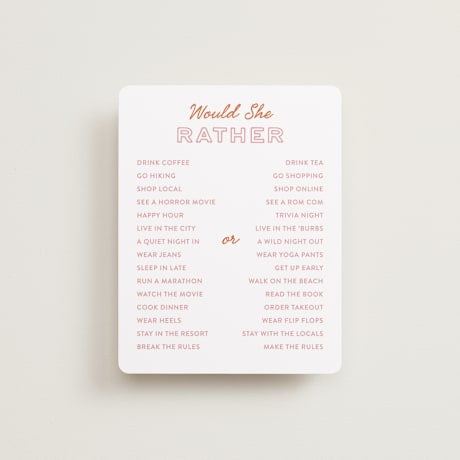 Bridal Shower Insert Cards