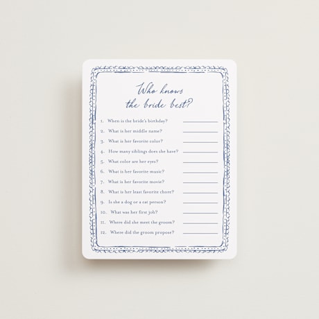 Bridal Shower Insert Cards