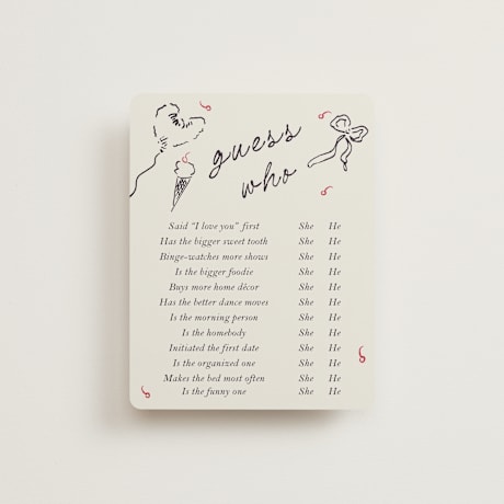 Bridal Shower Insert Cards