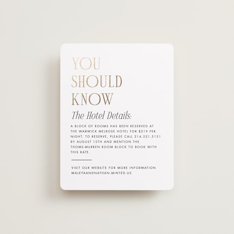 Foil-Pressed Direction Cards