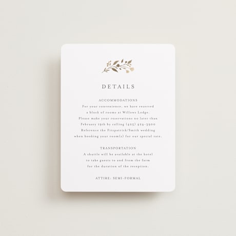Foil-Pressed Direction Cards