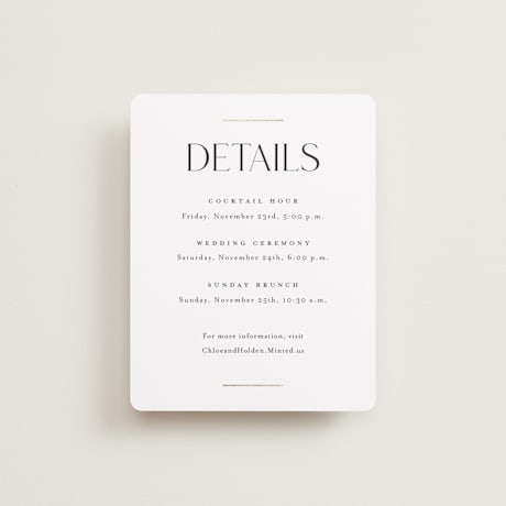 Foil-Pressed Direction Cards