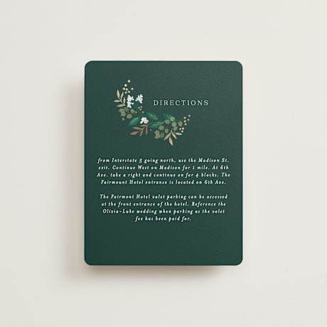 Foil-Pressed Direction Cards
