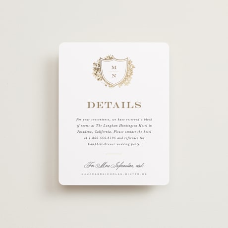 Foil-Pressed Direction Cards