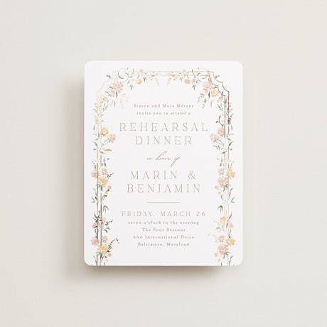 Foil-Pressed Rehearsal Dinner Cards