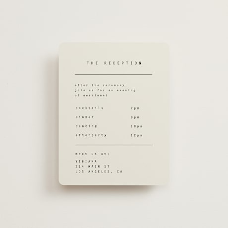 Reception Cards