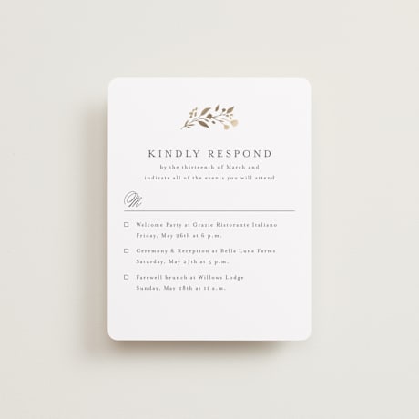 Foil-Pressed Multi-Event RSVP Cards