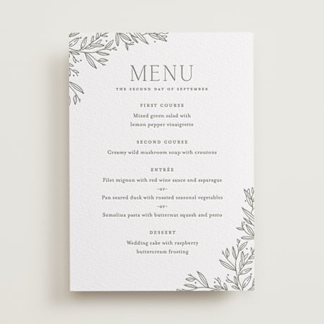 Letterpress Menu