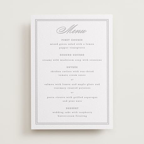 Letterpress Menu