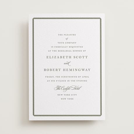 Letterpress Rehearsal Dinner Invitations