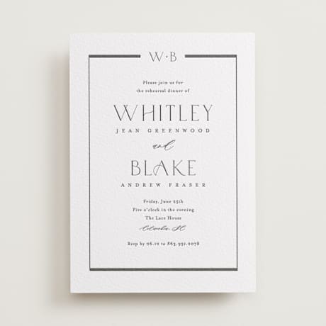 Letterpress Rehearsal Dinner Invitations