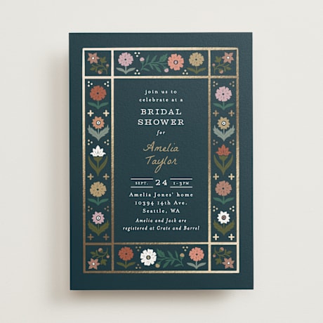 Foil-Pressed Bridal Shower Invitations