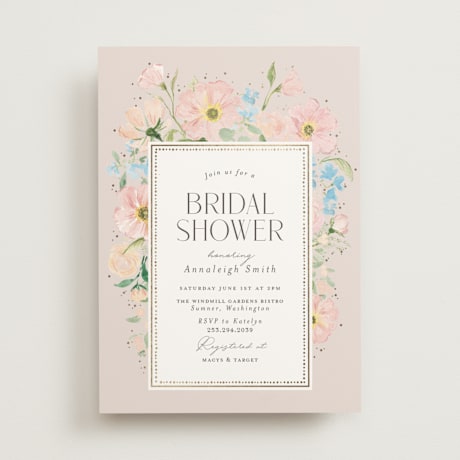 Foil-Pressed Bridal Shower Invitations